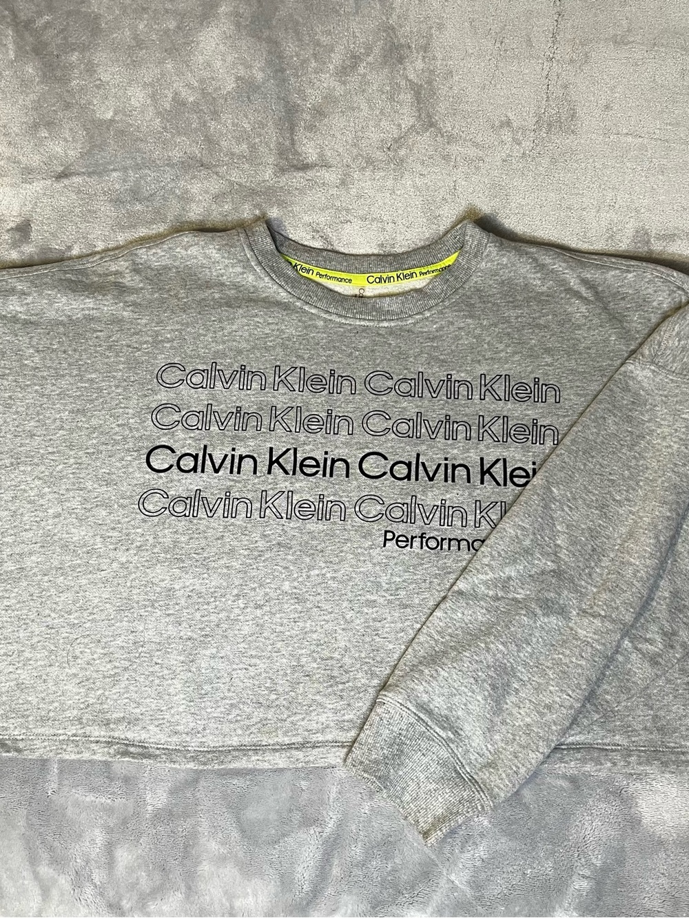 Calvin Klein Gray Logo Crop Top Sweatshirt